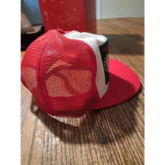 Vintage Red Man Chewing Tobacco Swingster Trucker Hat White Red Green Adjustable - Picture 2 of 6